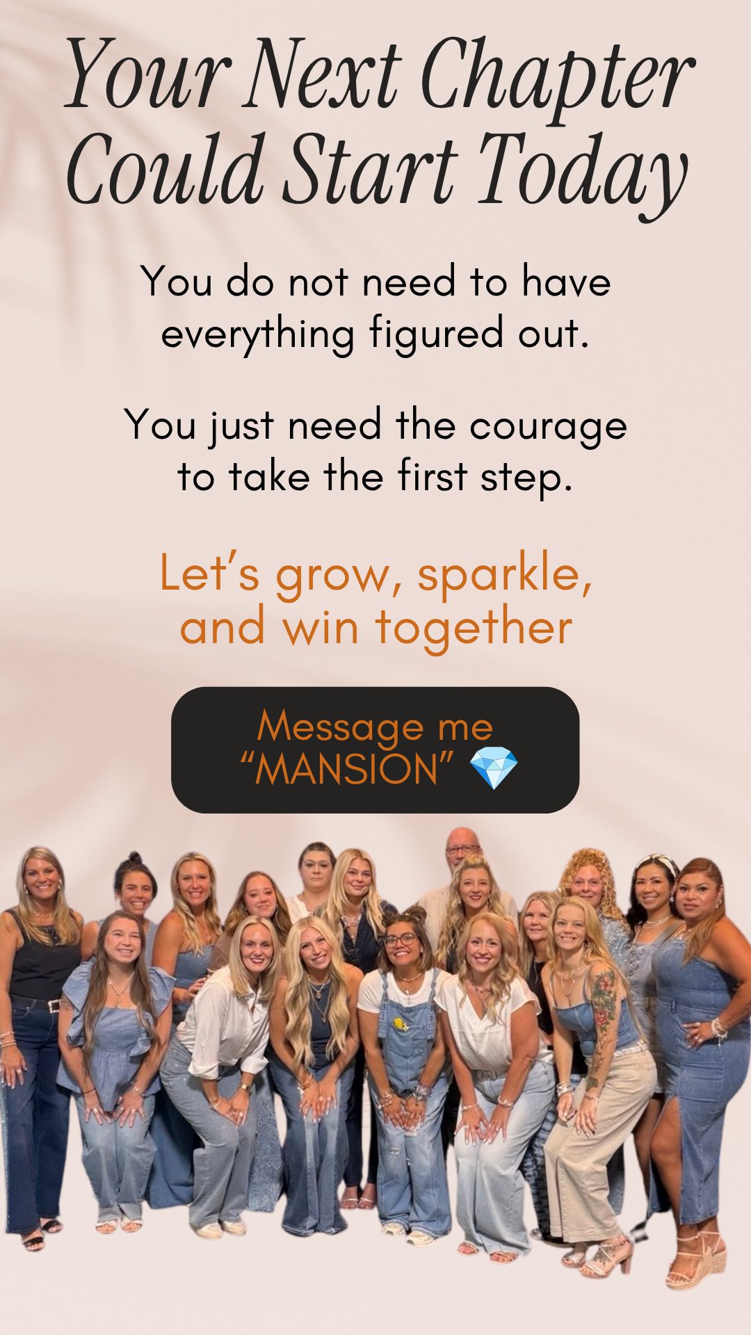 Bling Mansion team members gathered together in casual outfits.